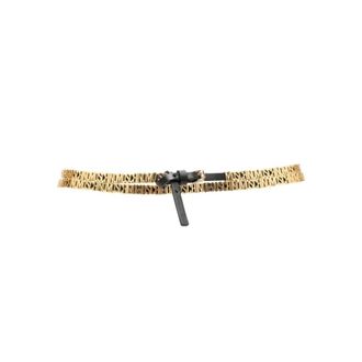 Moschino Belts, female, Black, Size: 2XS Logo-Lettering Leather Belt