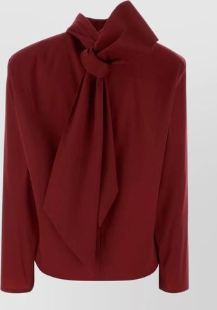 Saint Laurent silk blend blouse with bow detail and long sleeves