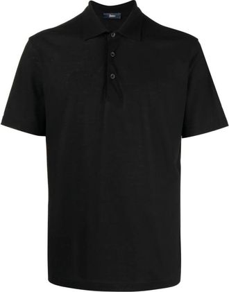 Herno Polo Shirt - Heren - Polos - Zwart - M - Katoen - Tops