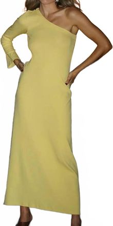 LnA Holden Rib One Shoulder Dress In Yellow