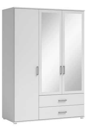 CARRYHOME Kleiderschrank, Weiß, Kunststoff, 3 Fächer, 2 Schubladen, 125x190x51 cm, Typenauswahl, Schlafzimmer, Komplette Schlafzimmer und Serien, Schlafzimmerse