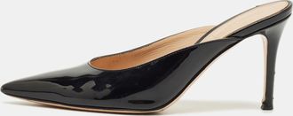 Gianvito Rossi Black Patent Plexi Mules