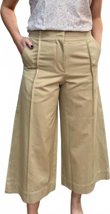 Ulla Johnson Sascha Cropped Trouser In Sahara