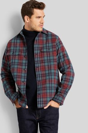 Bugatti Langarmhemd BUGATTI Overshirt, Herren, Gr. 3XL, Normalgr&ouml;ssen, gr&uuml;n (flaschengr&uuml;n), 100% Baumwolle, kariert, regular fit, 1-Knopf-Manschette, Hemden L