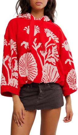 Free People Shell Bay Hoodie in Cherry Combo at Nordstrom, Size Large