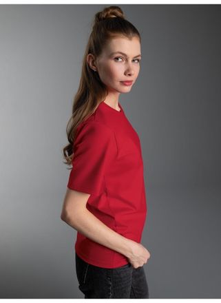 Trigema T-Shirt TRIGEMA TRIGEMA T-Shirt DELUXE Baumwolle, Damen, Gr. 4XL, braun (kirsch), Single Jersey, 100% Baumwolle, Basic, lang, Rundhals, Shirts T-Shirt