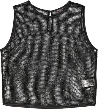 PESERICO sequinned open-knit top - women - Spandex/Elastane/Viscose/Polyamide/Silk - 38 - Black