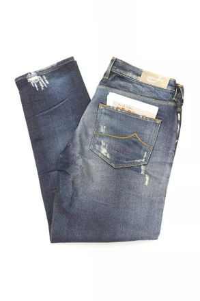 Jacob Cohen Womens Comfort Distressed Jeans J688 Model - Medium Blue Cotton - Size 29 (Waist)