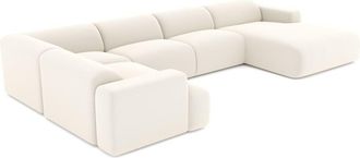 Sia Home Sof&aacute; cama panor&aacute;mico derecho tejido boucl&eacute; crema