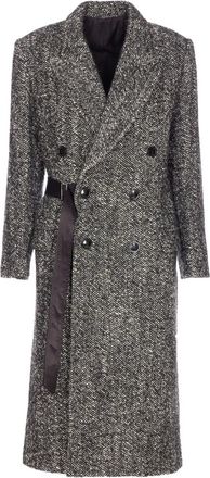 Isabel Marant Cappotto doppiopetto con motivo a spina di pesce - Grigio