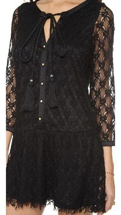 Misa Misa/T-Bags Los Angeles Black Crochet Mini Dress Size M