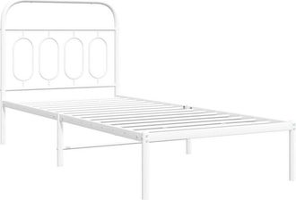 vidaXL Estructura cama sin colchón con cabecero metal blanco 80x200 cm Vidaxl