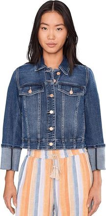 Liverpool L.A. Bracelet Length High Cuff Trucker Jean Jacket Womens Jacket West Ways : LG, Cotton/Elastane/Lyocell