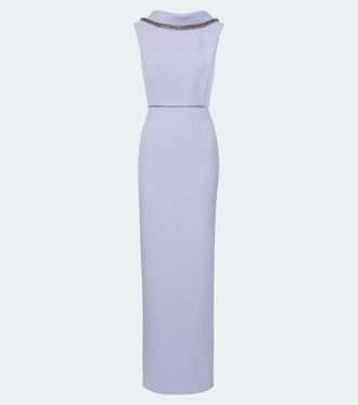 Roland Mouret Embellished cr&ecirc;pe gown