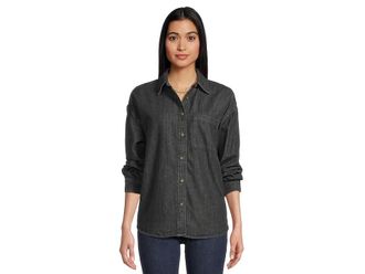 Faherty Sunfair Denim Shirt Womens Clothing Midnight Tide Wash : LG, Cotton/Denim