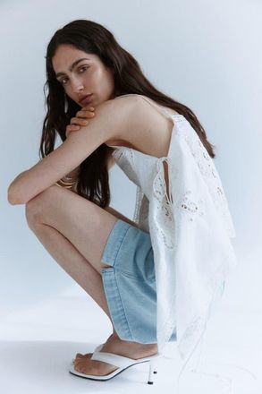 H&M Denim Pull-on Shorts in Light Denim Blue at Nordstrom, Size Xx-Small