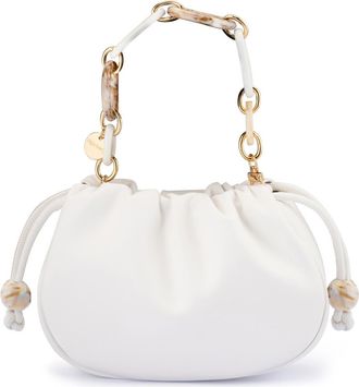 Olga Berg Mavis Faux Leather Top Handle Bag in White at Nordstrom