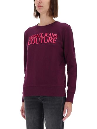 Versace Jeans Couture Logo Cotton Sweatshirt - Bordeaux