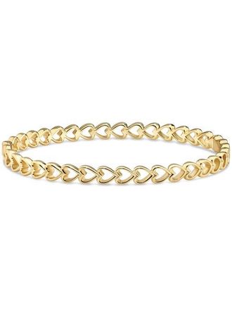 Devata Open Heart Bangle Bracelet in Gold Plated Sterling Silver in Yellow Gold at Nordstrom, Size Medium