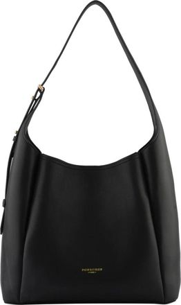 Pourchet Tassen, Dames, Zwart, ONE Size, Leer, Zwarte leren schoudertas