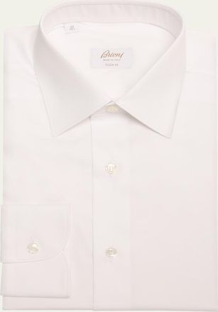 Brioni Mens Brew Giza 45 Cotton Twill Dress Shirt