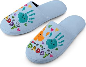 Generic I Love Heart Mooses (2) Mens Slippers Warm Non-Slip Houes Shose Spa Slipper for Home Bedroom