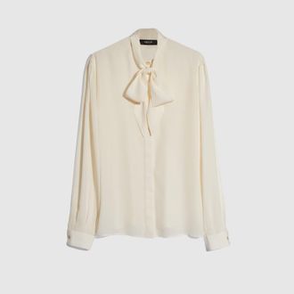 Gucci Silk Cr&ecirc;pe De Chine Shirt, White