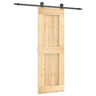 vidaXL Puerta Corredera Natural Y Negro 70 X 210 Cm Vidaxl