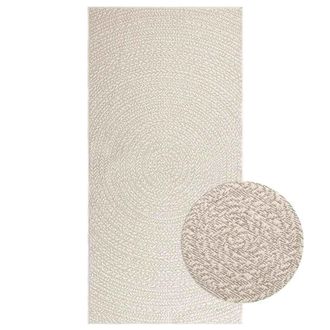 Berkfield Home Rug ZIZUR Cream 100x200 cm Jute Look Indoor & Outdoor | Size: Medium