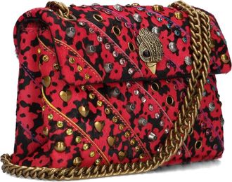 Kurt Geiger Tassen, Dames, Veelkleurig, ONE Size, Wol, Roze Leren Mini Kensington Schoudertas