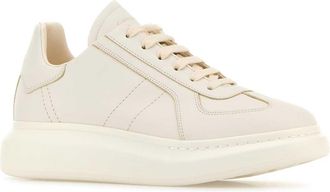 Alexander McQueen Mens White Leather Sneakers Offwhite