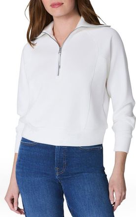 Spanx AirEssentials Half Zip Sweatshirt in Powder at Nordstrom, Size 2 X