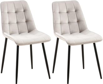 Clp Clp - Lote De 2 Sillas De Comedor Funda De Terciopelo Gifford Gris Terciopelo