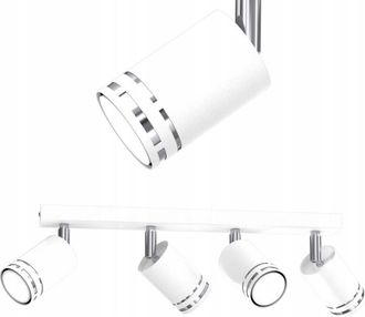 OEM L&aacute;mpara De Techo Cromada Blanca M&oacute;vil Led Gx53 Reflector Punto Pulido