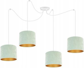 OEM Elegante L&aacute;mpara Colgante Ara&ntilde;a, Pantalla De Terciopelo Dorado