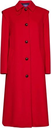 Max Mara Dames, Mantels, Rood, Maat: M Wol