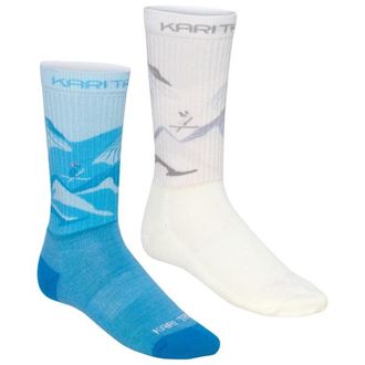 Kari Traa Puffin Sock 2 Pack Merinosocken f&uuml;r Damen | wei&szlig;/blau