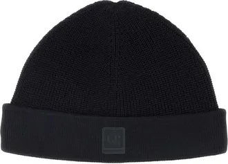 C.P. Company Black Cotton Beanie Hat