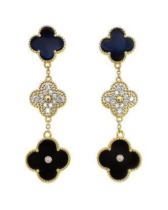 Liv Oliver 18K 28.75 Ct. Tw. Onyx Cz Earrings