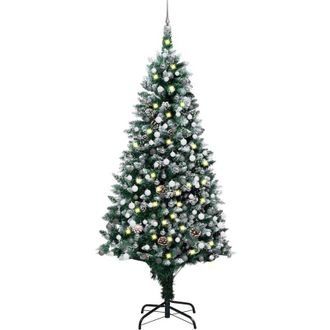 vidaXL &Aacute;rbol De Navidad Helado Con Luces, Bolas Y Pi&ntilde;as 240 Cm Vidaxl