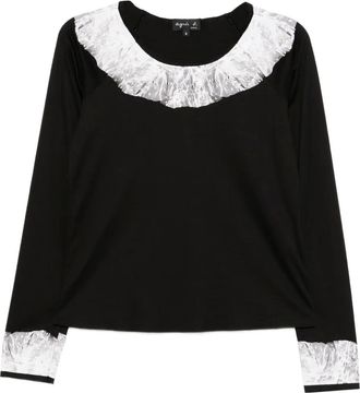 agnès b. printed T-shirt - women - Cotton - 1 - Black