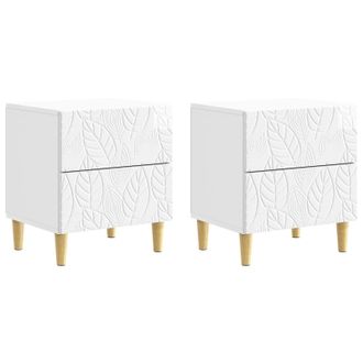 vidaXL Mesita De Noche 2 Pcs Blanco Brillante 43 X 34,5 X 48 Cm Vidaxl