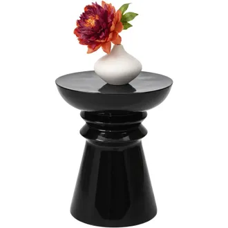Relaxdays Relaxdays Side Table & Stool, Cone Design, Decorative Accent HxD: 45 x 38 cm, Metal, Black