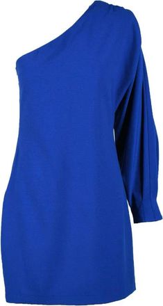 Access Fashion Blue Mixed Fabric Dress