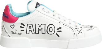 Dolce & Gabbana Low-top Sneakers - Dames - Sneakers - Wit - 36 1/2 EU - Leer - Schoenen