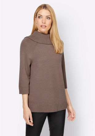 Heine Rollkragenpullover HEINE Rollkragenpullover, Damen, Gr. 34, grau (taupe), 50% Viskose, 28% Polyester, 22% Polyamid, unifarben, Pullover Rollkragenpull