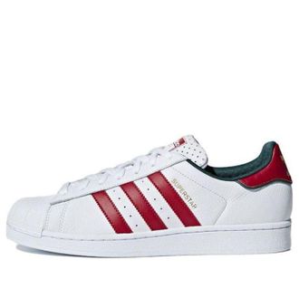 adidas Originals Superstar Shoes White University Red Green D96974