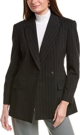 Brunello Cucinelli Black Pinstripe Tailored Blazer, Brand Size 44 (US Size 10)