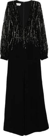 Saiid Kobeisy Crepe Beaded Jumpsuit