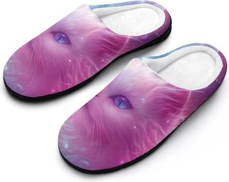 Generic Cute Cat Womens Slippers Warm House Slippers Indoor House Shoes with Anti-Skid Rubber Sole